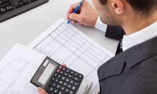 Successful accountant working with financial data in the office